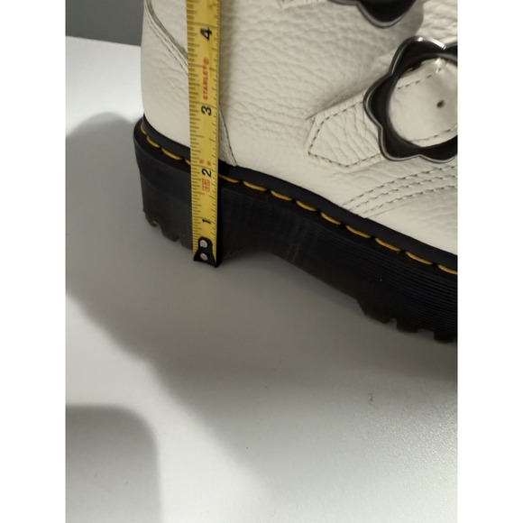 Dr. Martens‎ Women's Devon Flower Leather Platform Boots - White Milled  Sz 5 - Picture 11 of 11